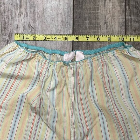 Vintage Victoria’s Secret Striped Capri Pajama Pants Small Yellow Blue Pink - Picture 9 of 12